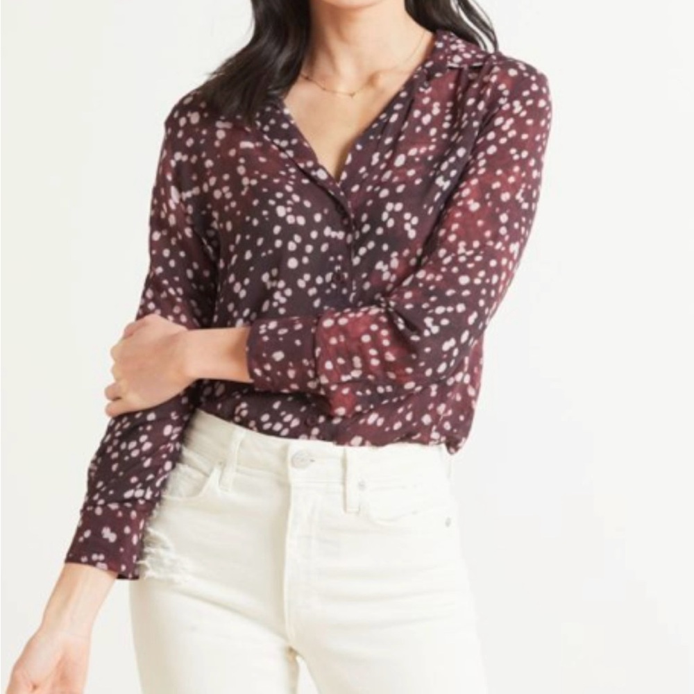Cloth & Stone Wine Dot Button Down